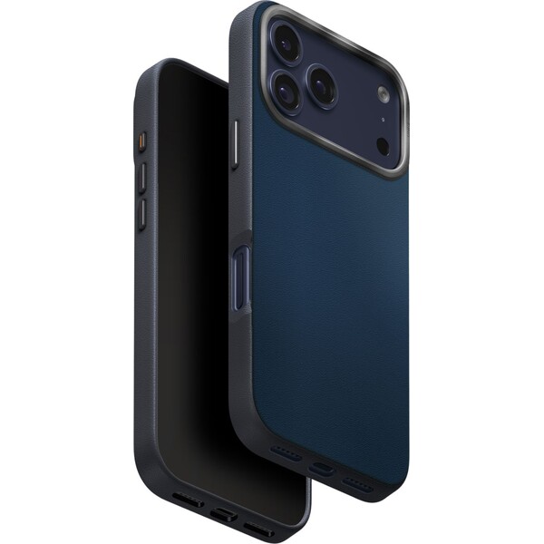 UNIQ Lyden DS Premium Leatherette MagClick MagSafe kryt iPhone 17 Pro Steel Blue - Puzdra - Hlavný obrázok