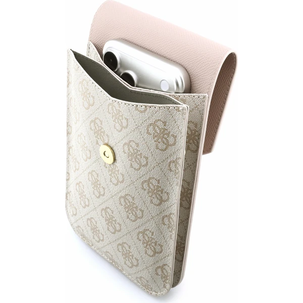 Guess PU Leather+Grained 4G Metal Logo taška na telefon růžová - Puzdra - Obrázok c6359791c52a48959e878322dfc2ee75