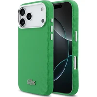 Lacoste PVC ikonický malý piké kovové logo MagSafe kryt iPhone 17 Pro Max zelený - Puzdra