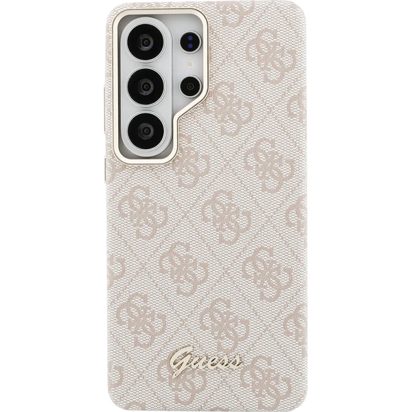Guess PU 4G Skript Kovové Logo Magnetický kryt Samsung Galaxy S26 Ultra ružový - Puzdra - Obrázok c64e78085aac4713bc643bfb7c411e35