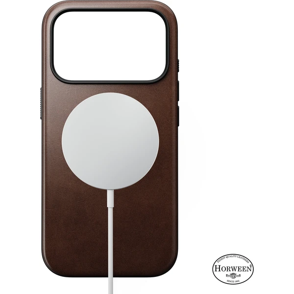 Nomad Modern Leather (Horween) MagSafe kožený kryt iPhone 18 Pro Rustic Brown - Puzdra - Obrázok c658a2f09b08437f9b964b52e1ce80e4