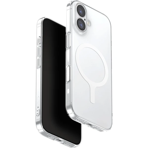 UNIQ Airsuit MagClick MagSafe kryt iPhone 17 Lesklý Priehľadný/Biely - Puzdra - Hlavný obrázok