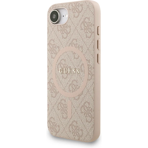 Guess PU Leather 4G Farebný krúžkový remienok MagSafe kryt iPhone 17e/16e ružový - Puzdra - Obrázok c67c3594b66149ee83b7a16bf8f38be5