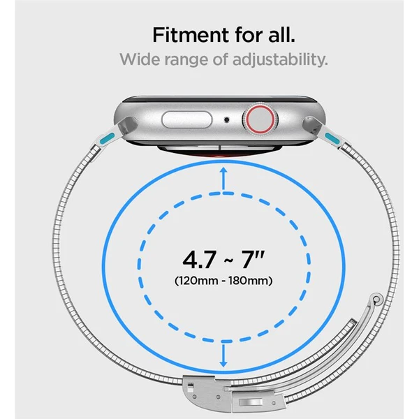 Spigen Sleek Link remienok Apple Watch 42/41/40/38mm strieborný - Remienky - Obrázok c688a4ab535b4744b22197ed2e9e2a78