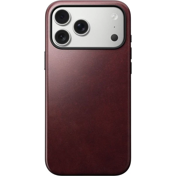 Nomad Modern Leather Case (Horween) MagSafe kožený kryt iPhone 17 Pro Max Burgundy - Puzdra - Obrázok c69648971e984d87ac386d27be01a966