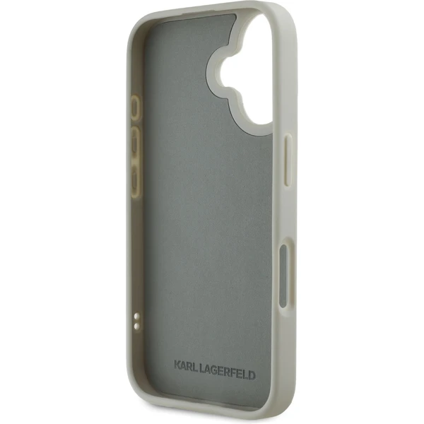 Karl Lagerfeld 3D Rubber Double Heads kryt iPhone 16 béžový - Puzdra - Obrázok c6aed9f4aa394213a36290bb50930e03