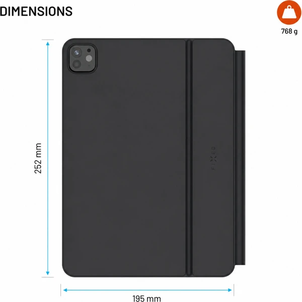 FIXED Typee Alu pouzdro s bezdrátovou klávesnicí iPad Pro 11" (18-22)/iPad Air (20-26), CZ, černé - Puzdra s klávesnicou - Obrázok c6ce2b96b18b4428bed8d656394c3d0e
