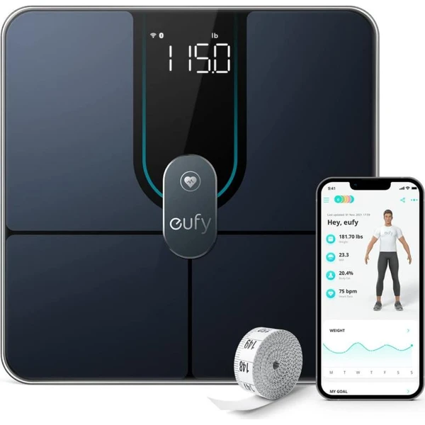 Anker eufy P2 Pro chytrá osobná váha čierna - Inteligentné váhy - Hlavný obrázok