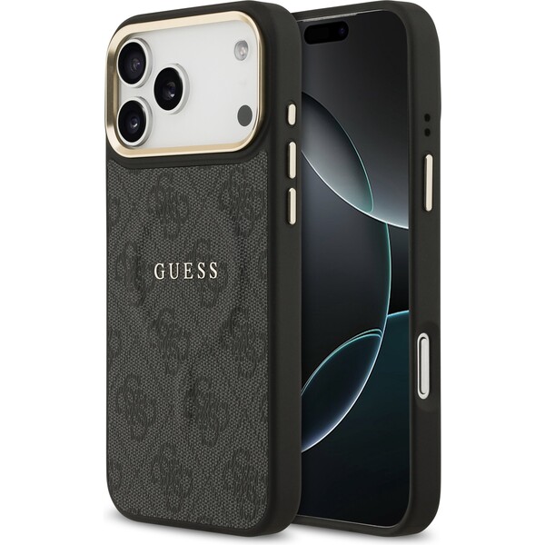 E-shop Guess PU Leather 4G Gold Frame MagSafe kryt iPhone 17 Pro Max čierny