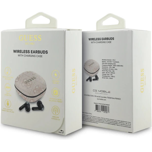 Guess PU 4G Script Logo ENC TWS Bezdrôtové slúchadlá ružové - Slúchadlá - Obrázok c750cf0ff87844c5b72151d899d2c98d