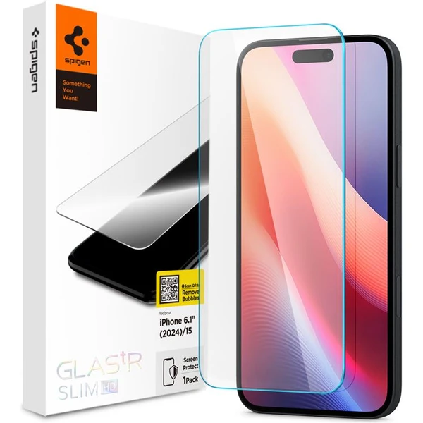 Spigen Glass tR Slim HD tvrdené sklo iPhone 15/16 číre - Ochranné fólie a sklo - Hlavný obrázok