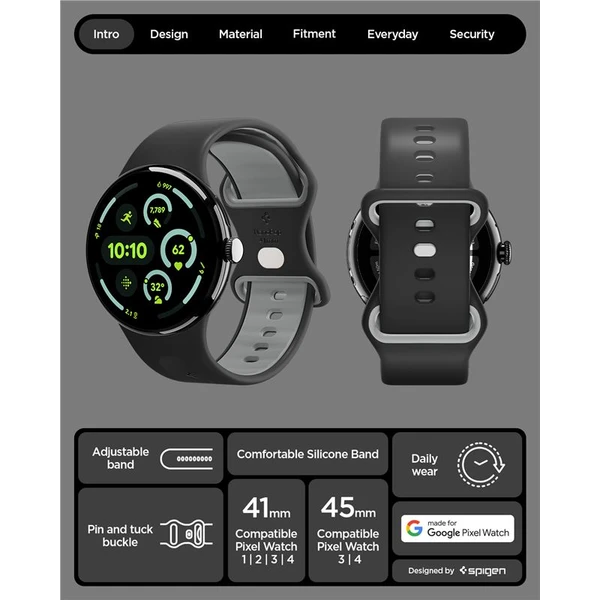 Spigen Nano Pop Band remienok Google Pixel Watch 4/3/2/1 (41mm) čierny - Remienky - Obrázok c76e1915a81d42558cdf6fa81f209790