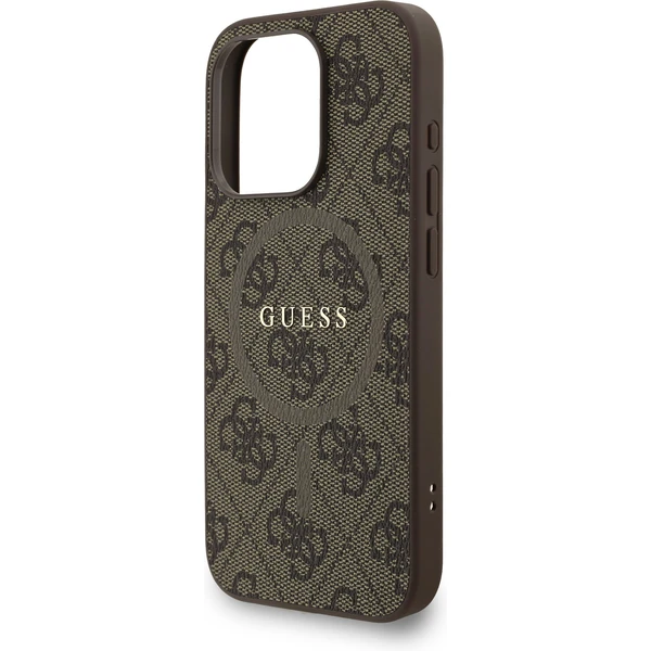 Guess PU Leather 4G Colored Ring Strap MagSafe kryt iPhone 15 Pro Max hnedý - Puzdra - Obrázok c76f7fbe58b94cdf92bf8cd8765f3d36