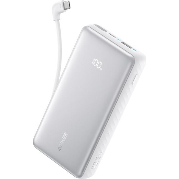 E-shop Anker Zolo powerbanka 10000mAh, 22,5W s káblom USB-C biela