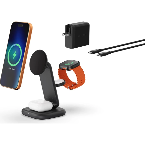 Satechi 3-in-1 Foldable Qi2 25W MagSafe bezdrátová nabíječka vesmírně černá - Nabíjačky - Obrázok c79e3c10967e4dccbdc13b7f3fae33ee