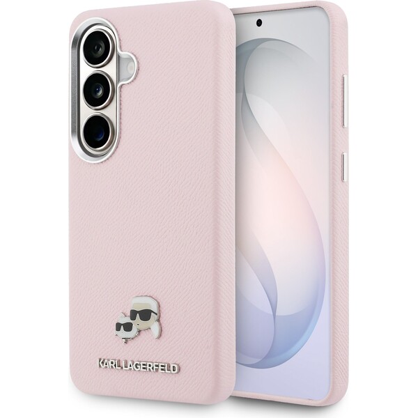 E-shop Karl Lagerfeld Grained PU kožený kryt K&CH Heads Magnetic pre Samsung Galaxy S26+ ružový