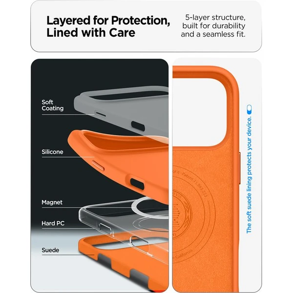 Spigen Silicone Fit MagSafe kryt iPhone 17 Pro cosmic orange - Puzdra - Obrázok c8295760aa094a7aaf5569e73c94f0a7