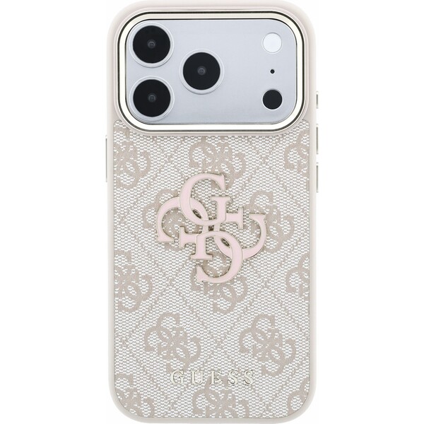 Guess PU 4G Resin Metal Logo Zadný kryt pre iPhone 18 Pro Max Pink - Puzdra - Obrázok c833063f550341d6bf280f230811e12b