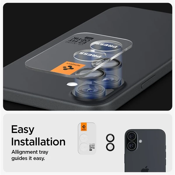 Spigen Glass tR EZ Fit Optik Pro sada skiel iPhone 17/16/16 Plus čierna (2-bal) - Ochranné fólie a sklo - Obrázok c83e2ddf1aa845c7a9b9fe37fc5e3aea