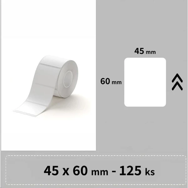 Niimbot štítky R 45x60mm 125ks pre B21, B21S, B3, B1S biele - Pásky pre štítkovače - Hlavný obrázok
