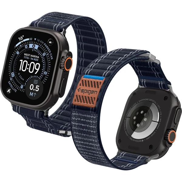 Spigen Fabric Band remienok (suchý zips) Apple Watch 49/46/45/44mm námornícka modrá - Remienky - Hlavný obrázok