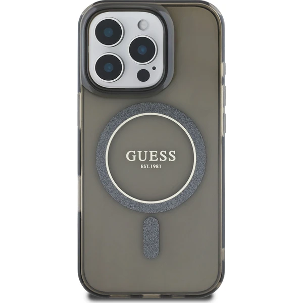 Guess IML Glitter Ring MagSafe kryt pre iPhone 16 Pre čierny - Puzdra - Obrázok c8a7fee54b734f0d9097c226805860a3