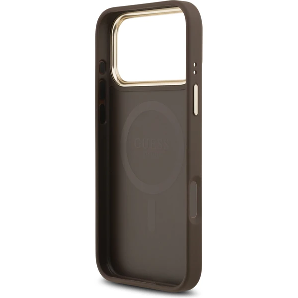 Guess PU Leather 4G Gold Frame MagSafe kryt iPhone 17 Pro Max hnedý - Puzdra - Obrázok c91145ba3c2c4fbaae814fe5d6706da6