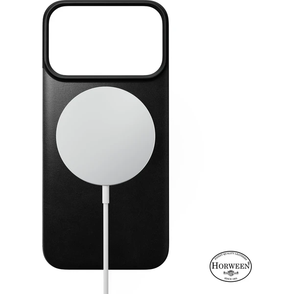 Nomad Magnetic Leather Back (Horween) MagSafe kožený kryt iPhone 18 Pro Black - Puzdra - Obrázok c91e835927bd4f088829093f187aebe2