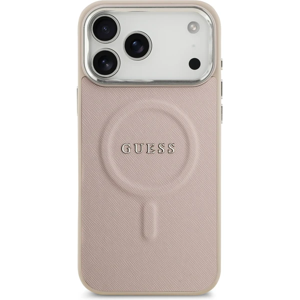 Guess PU Saffiano MagSafe kryt iPhone 17 Pro Max ružový - Puzdra - Obrázok c96a8aaad02d401dad7ad7bef4087638