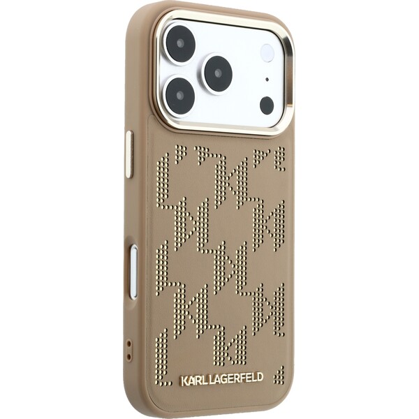 Karl Lagerfeld PU Perforated Monogram MagSafe Zadný Kryt pre iPhone 17 Pro Max Beige - Puzdra - Obrázok c9a7a926f9674fd19fb034769ce62b5b