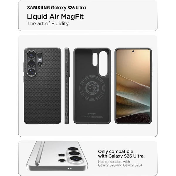 Spigen Liquid Air MagSafe kryt Samsung Galaxy S26 Ultra matne čierny - Puzdra - Obrázok c9b2d9c3ff7f4e758a221165e9023071