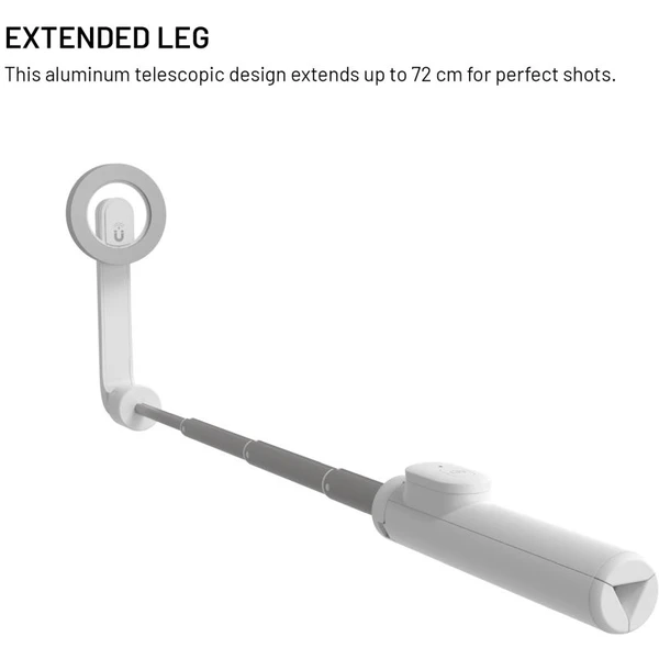 Selfie stick s tripodom FIXED MagSnap s podporou MagSafe a bezdrôtovou spúšťou, biely - Držiaky - Obrázok c9bdfc968134486f8e35df8bc78629ac