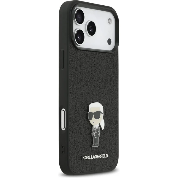 Karl Lagerfeld Fixed Glitter Metal Ikonik kryt iPhone 17 Pro Max čierny - Puzdra - Obrázok c9d02840aa7e4565aa2a62b272b85786