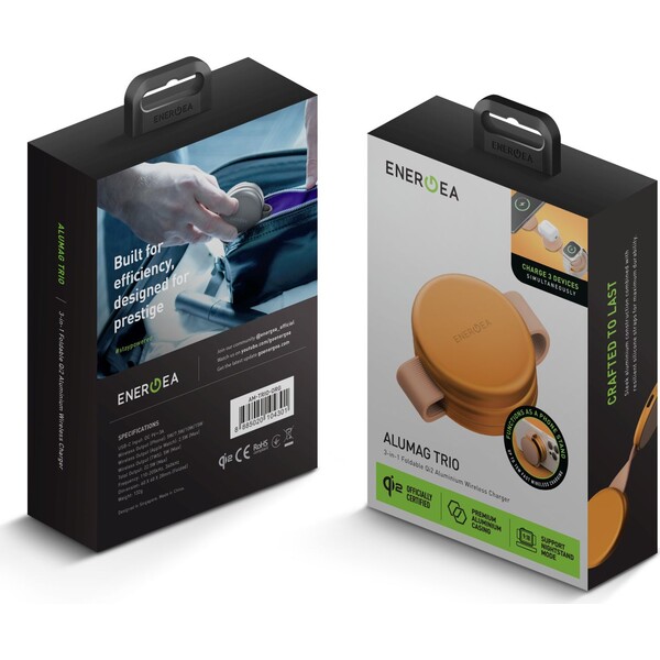 ENERGEA AluMag Trio 3v1 skladacia (Qi2) hliníková MagSafe nabíjačka 15W oranžová - Nabíjačky - Obrázok c9e28549fb104894b0e599d4254f6110