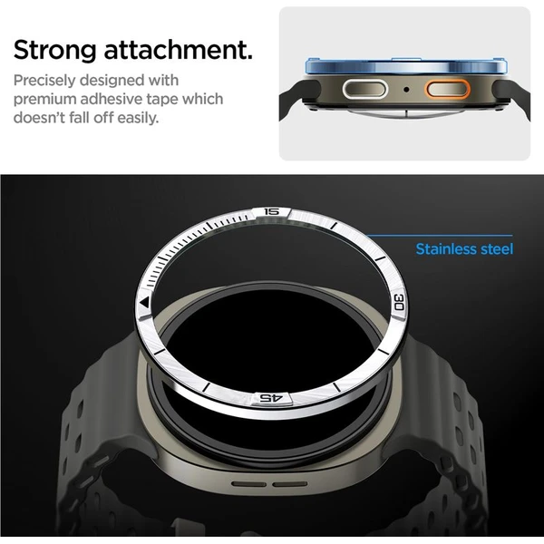 Spigen Bezel Tune (Pilot) ochranný krúžok Galaxy Watch8 (44mm) strieborný - Puzdra - Obrázok ca01d28c3dcd49afbfa35ab05eac6376