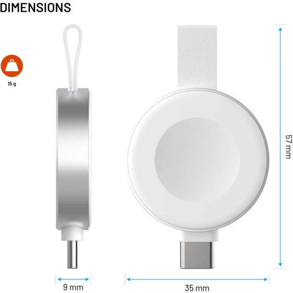 FIXED Orb 2 USB-C adaptér pre Apple Watch s rýchlonabíjaním biely - Nabíjačky - Obrázok ca0672c26cce407dbda5dfed00a14b06