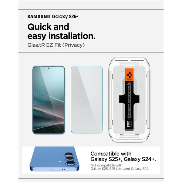 Spigen Glass tR EZ Fit HD (Privacy) tvrdené sklo Samsung Galaxy S25+/S24+ (2 ks) - Ochranné fólie a sklo - Obrázok ca1335f2d45541ff9b657c11034623d6