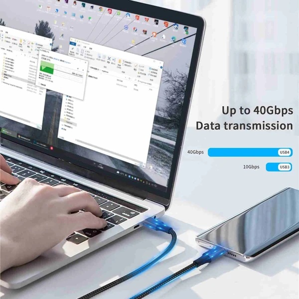 PremiumCord USB4 40Gbps 8K@60Hz 240W Thunderbolt 3 kábel 0,8m - Káble a redukcie - Obrázok ca2212df762541be96269ae7f61ef739