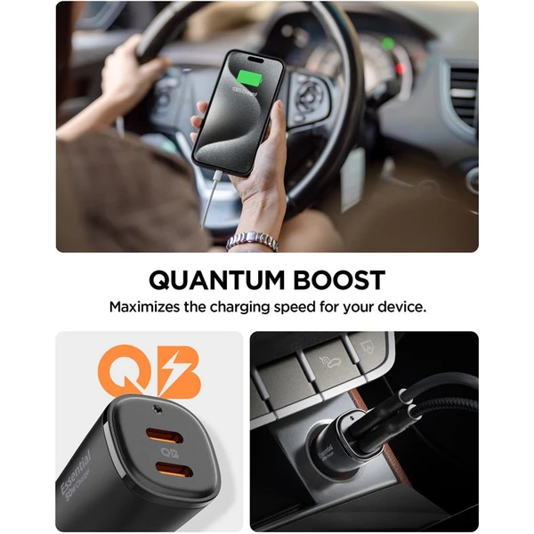 Spigen Essential (50W) nabíjačka do auta čierna - Nabíjačky - Obrázok ca5d84ce78894eddada2fd1b098cb4d3