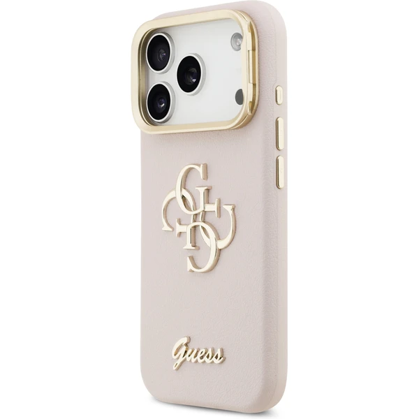 Guess PU Grained 4G Logo Stand Camera Frame kryt iPhone 17 Pro ružový - Puzdra - Obrázok ca82e52effd74d86abc16eb619e55164