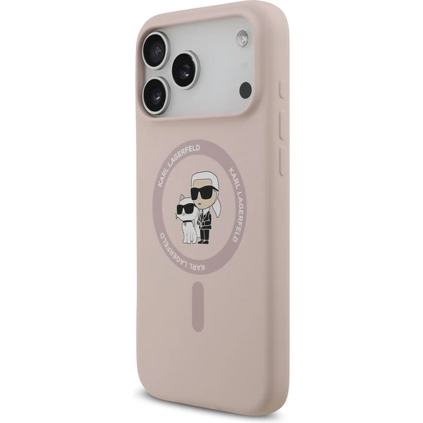 Karl Lagerfeld Liquid Silicone Karl a Choupette MagSafe kryt iPhone 17 Pro Max ružový - Puzdra - Obrázok cac99a02f96142809d9eb50ffa9d564f