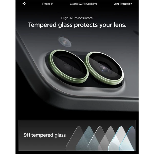 Spigen Glass TR EZ Fit Optik Pro skla iPhone 17 green (2 ks) - Ochranné fólie a sklo - Obrázok cade4c671609471eb4913ab07cca7137