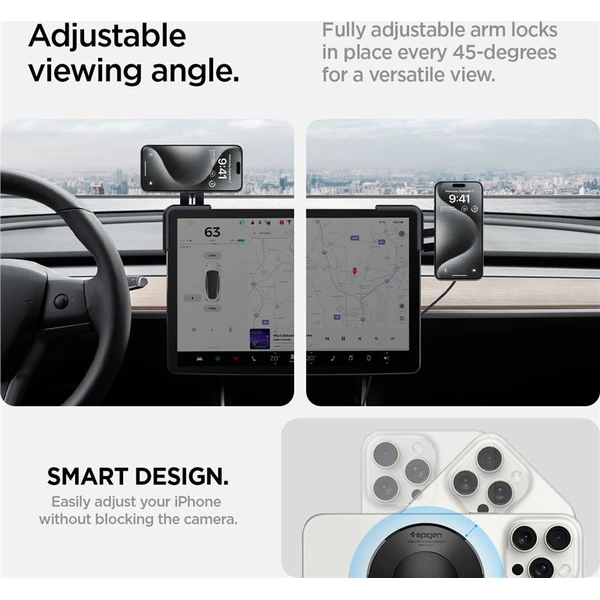 Spigen Teslá TapLock MagSafe Car Mount Charger Qi2 držiak s nabíjaním čierny - Držiaky - Obrázok cae0a9b1a91643f1b915177cdd022360