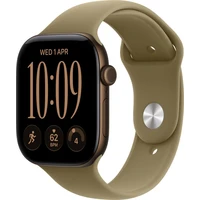 Apple Watch Series 12 (42mm) Tmavě bronzový zlatý hliník s olivovým sportovním řemínkem S/M - Inteligentné hodinky