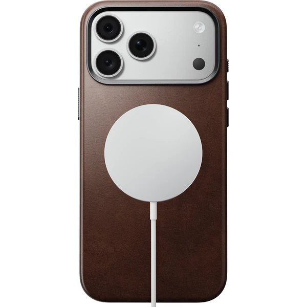 Nomad Traditional Leather (Horween) MagSafe kožený kryt iPhone 17 Pro Max/18 Pro Max Rustic Brown - Puzdra - Obrázok cb37ad35c2ef4fdeaa37ca562b762435