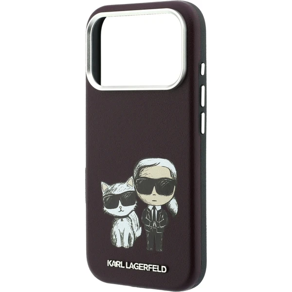 Karl Lagerfeld PU Semi Wrap Smooth Sketch Bodies Magsafe kryt iPhone 18 Pro vínový - Puzdra - Obrázok cb4dd5754f8e4fbca6aa09b9181f940b