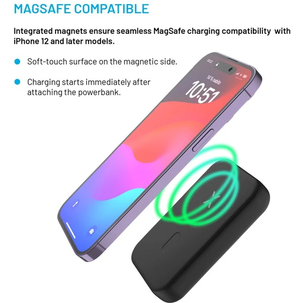 FIXED MagZen powerbanka s bezdrôtovým nabíjaním a Magsafe, 10000 mAh, čierna - Powerbanky - Obrázok cb57e48afcf14c91913226908b13f4ed