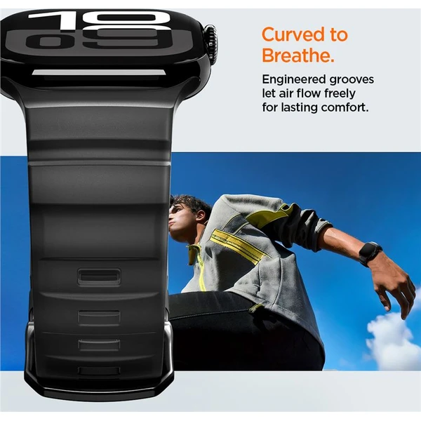 Spigen Silikónový remienok Apple Watch 49/46/45/44mm čierny - Remienky - Obrázok cb62cc0be78241debdd326442f777a6d