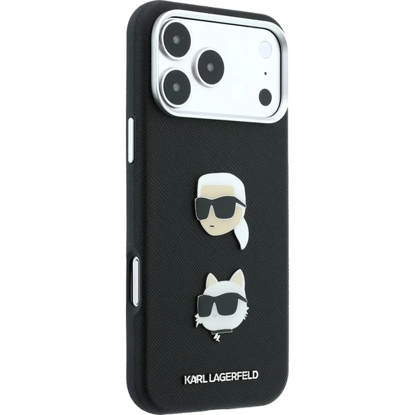 Karl Lagerfeld PU Semi Wrap Saffiano K&CH Heads kryt iPhone 18 Pro Max černý - Puzdra - Obrázok cb7d7c4848bd4a679b7c46bc5a924f11