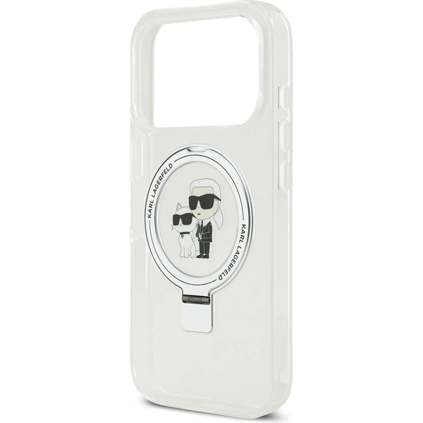 Karl Lagerfeld Ringstand Karl a Choupette MagSafe kryt iPhone 17 Pro biely - Puzdra - Obrázok cba0f795c2284083915c8cddaaefeaa7